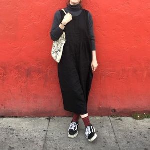 Conscious Clothing Black 100% Linen Backyard Jumpsuit